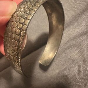 Textured Silver Cuff Bracelet